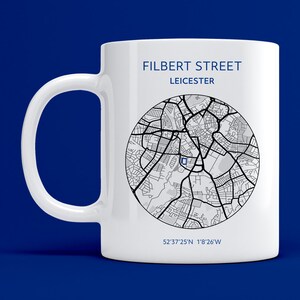 Leicester mug: Filbert Street map