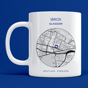 Glasgow Rangers mug: Ibrox Stadium map