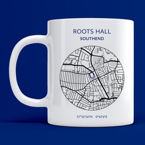 Southend United mug: Roots Hall map