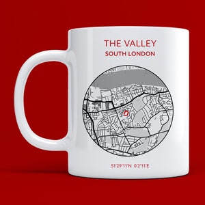 Charlton Athletic mug: The Valley map