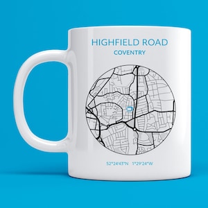 Coventry City mok: Highfield Road kaart
