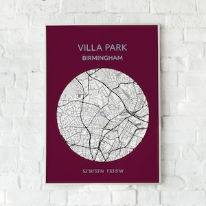 Aston Villa print: Villa Park map