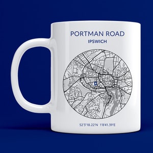 Ipswich Town mug: Portman Road map