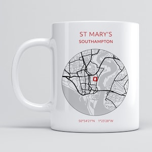 Southampton FC mug: St Mary&#39;s map