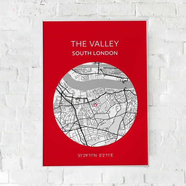 Charlton Athletic: The Valley map print