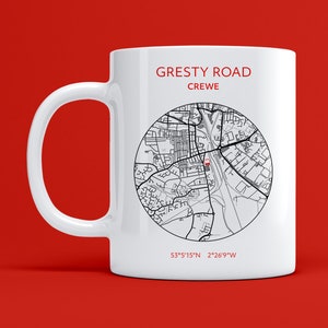 Crewe Alexandra mug: Gresty Road map