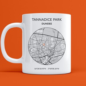 Dundee United mug: Tannadice Park map