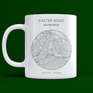 Hibernian mug: Easter Road map