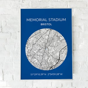Bristol Rovers: Memorial Stadium map print