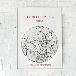 Roma: Stadio Olympico map print
