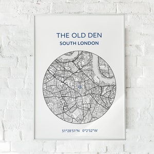 Millwall: The Old Den map print