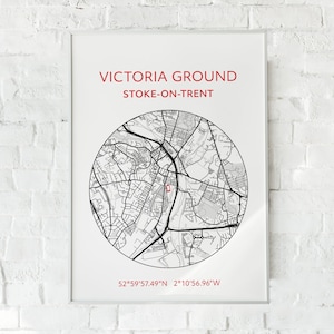 Stoke City: Victoria Ground map print