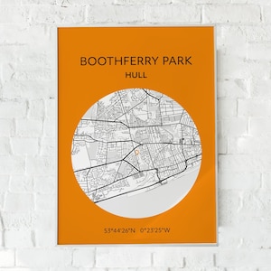 Hull City: Boothferry Park map print
