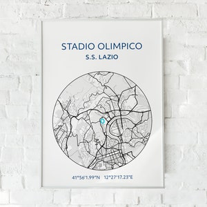 Lazio: Stadio Olympia Karte Druck