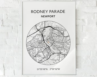 Newport County print: Rodney Parade map