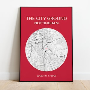 Nottingham Wald Druck: Stadtplan
