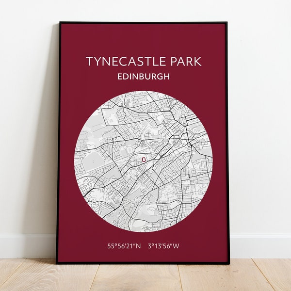 Heart of Midlothian print: Carte du parc Tynecastle