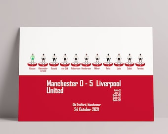 Liverpool print: Subbuteo (5-0 op Old Trafford 2021)