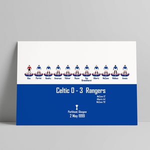 Glasgow Rangers print: Subbuteo (Old Firm 1999)
