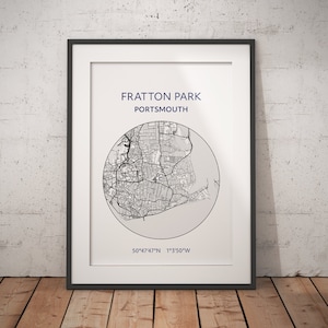 Portsmouth FC print: Fratton Park map