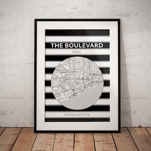 Hull FC rugby print: The Boulevard map