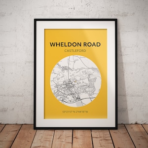 Castleford rugby print: Wheldon Road map
