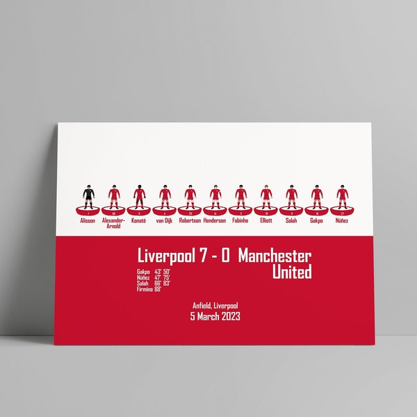 Liverpool print: Subbuteo (7-0 at Anfield 2023)