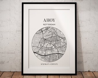 Ahoy Rotterdam map: Tennis print