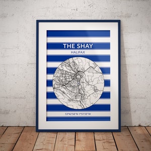 Halifax rugby print: The Shay / Thrum Hall map