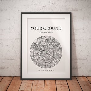 Personalised cricket ground map print / Your cricket stadium / Personalised cricket print