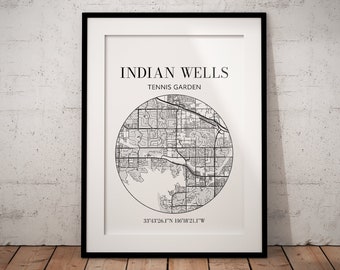 Indian Wells Tennis Garden map: Tennis print