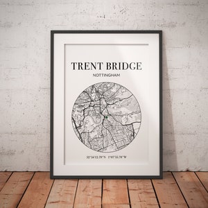 Trent Bridge Cricket Ground map print