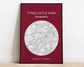 Heart of Midlothian print: Tynecastle Park map