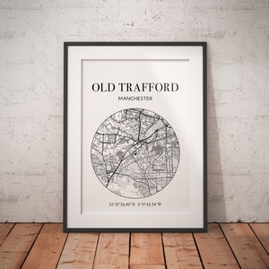 Old Trafford Cricket Ground map print