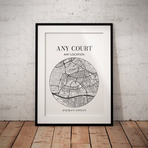 Personalised tennis court print / Custom tennis court / Personalised tennis print