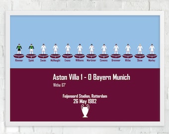 Aston Villa 1982: Subbuteo print