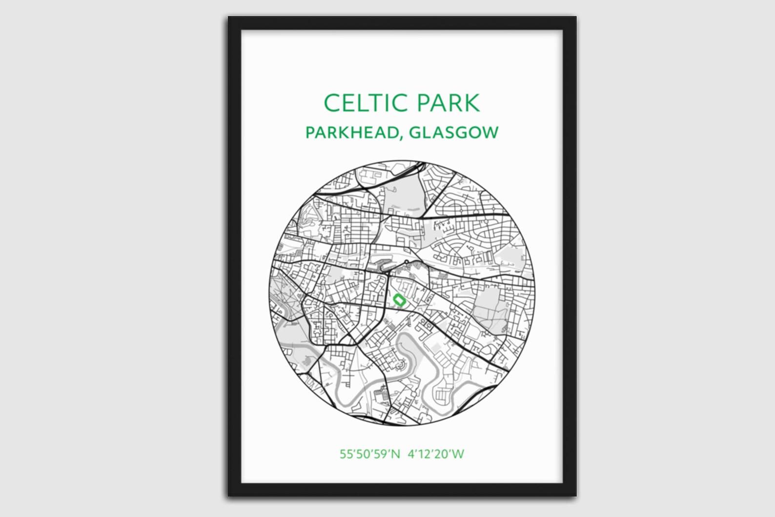 Glasgow Celtic Print Parkhead Map Etsy Il Tqnt 