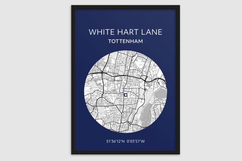 Tottenham print: White Hart Lane map | Etsy