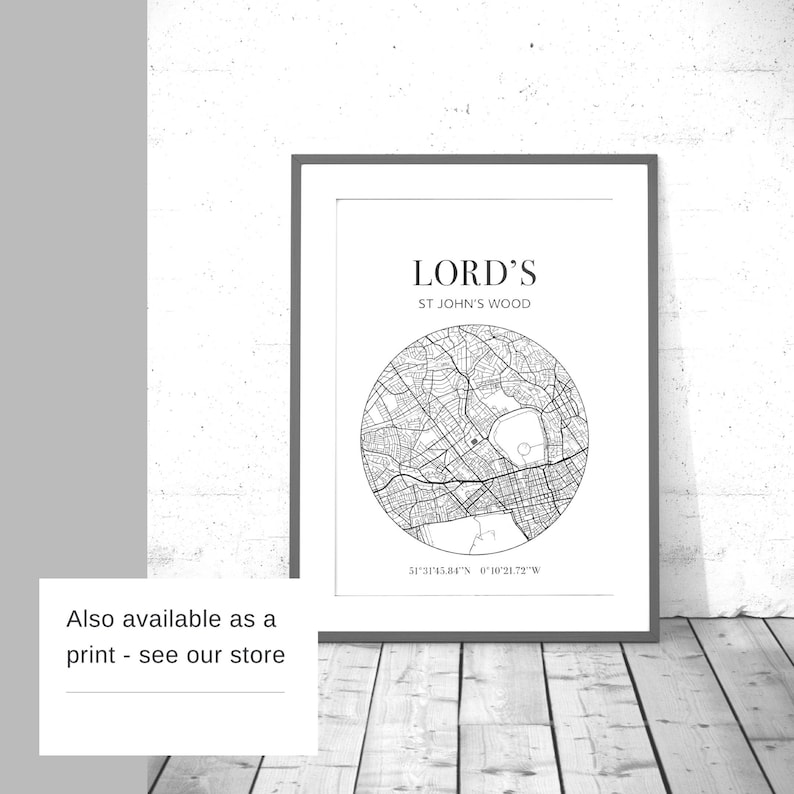 Lord's Cricket Ground Map Mug Etsy