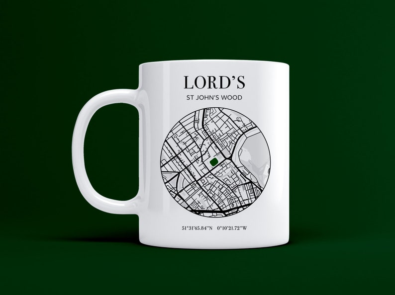 Lord's Cricket Ground Map Mug Etsy
