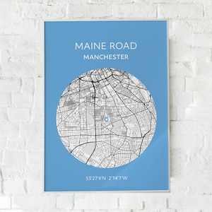 Manchester City: Maine Road kaart afdrukken