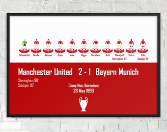 Manchester United 1999: Subbuteo print