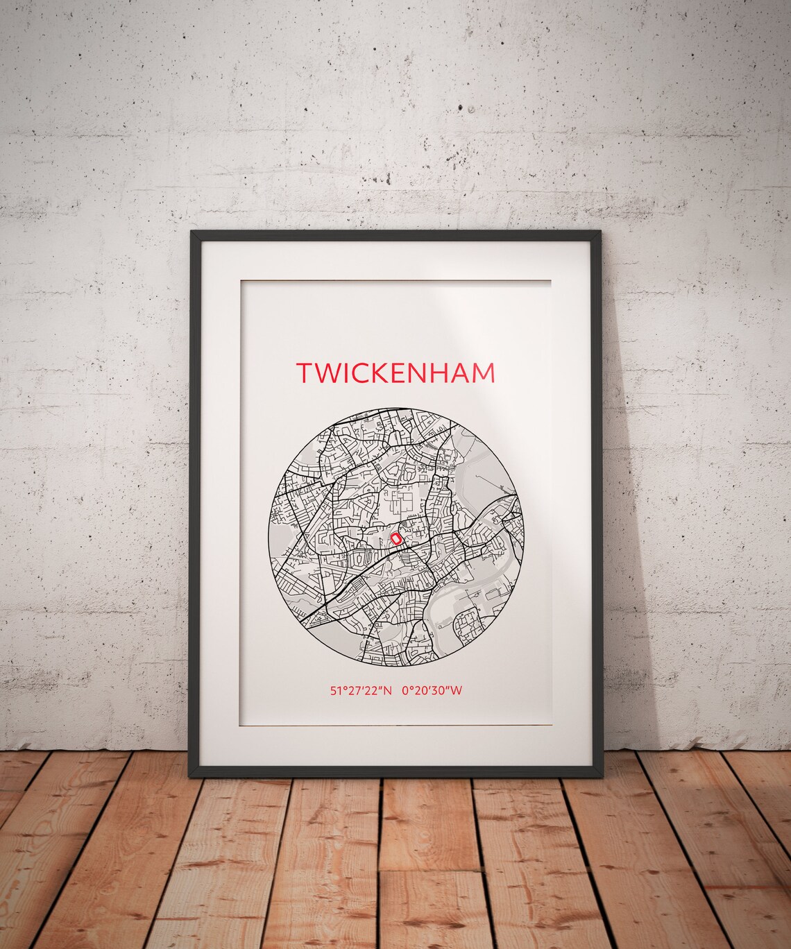 Twickenham Home Of Rugby Map Print Etsy