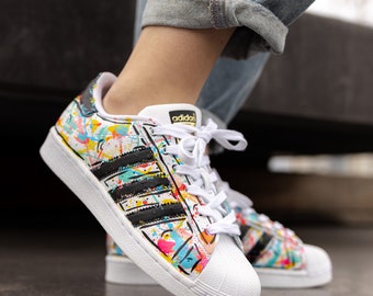 Chaussures personnalisées Adidas Superstar Star Wars | Etsy Chaussures personnalisées Adidas Superstar GALAXY Blue