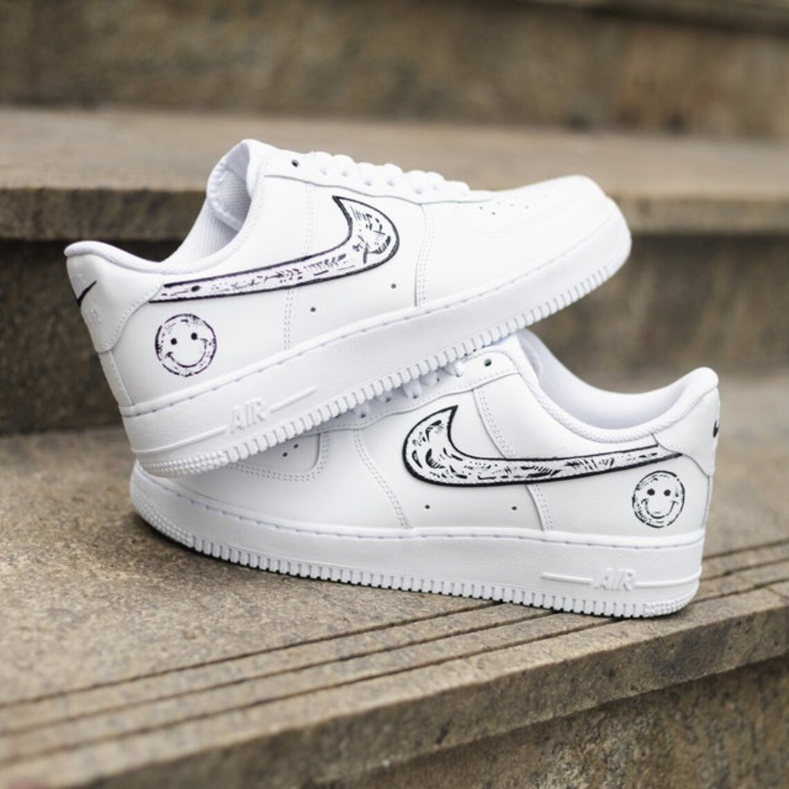 Nike air force 1 Smile custom all sizes available | Etsy