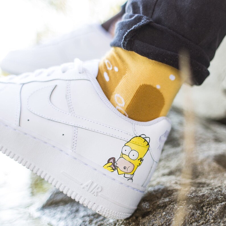 Nike Air Force 1 The Simpsons custom / Homer Simpson Etsy