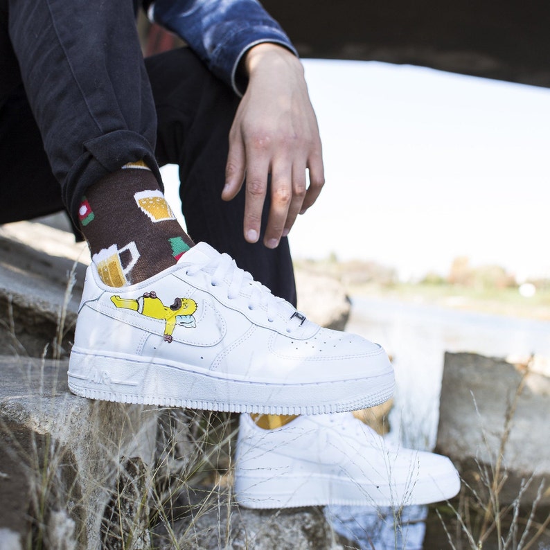 Nike Air Force 1 the Simpsons Custom / Homer Simpson | Etsy