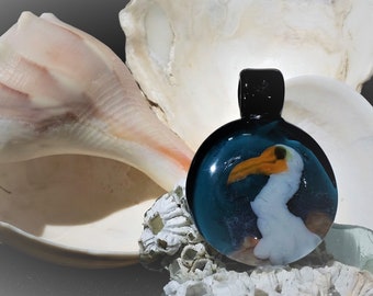 Fantastic Boro Lampwork Focal Bead/Pendant with Seabird by Blake Heinz