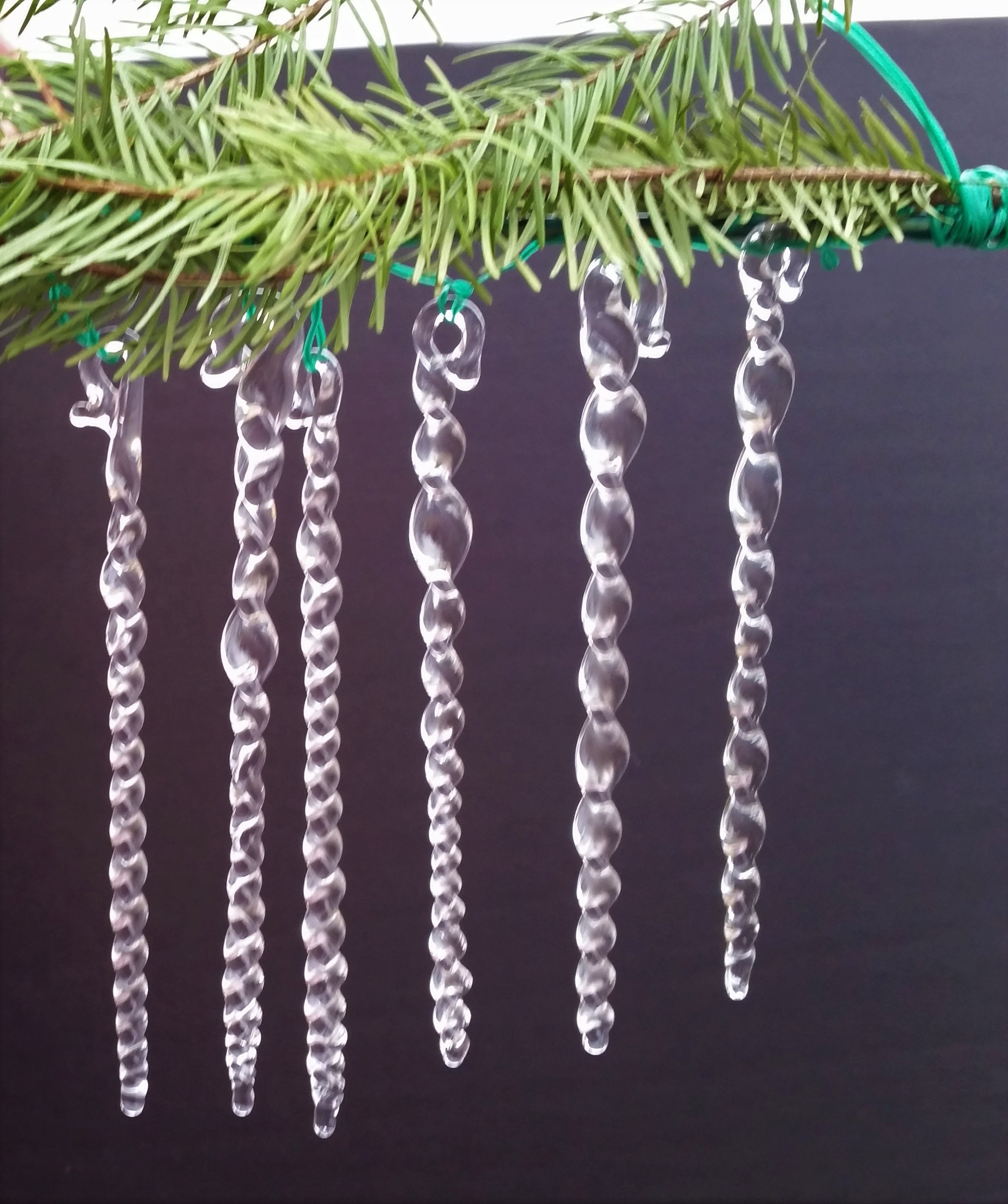 Beautiful Set of 10 Glass Icicles Add Glitter to Everything Etsy
