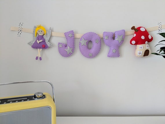 Purple Fairy and Toadstool Name Banner, Baby Girl Nursery Decor, Name Bunting, Handmade Gift, Baby Shower Decor, Personalized Garland Purple Fairy and Toadstool Name Banner, Baby Girl Nursery Decor, Name Bunting, Handmade Gift, Baby Shower Decor, Personalized Garland